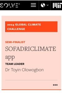 Sofadriclimate app by Dr. Toyin Olowogbon
